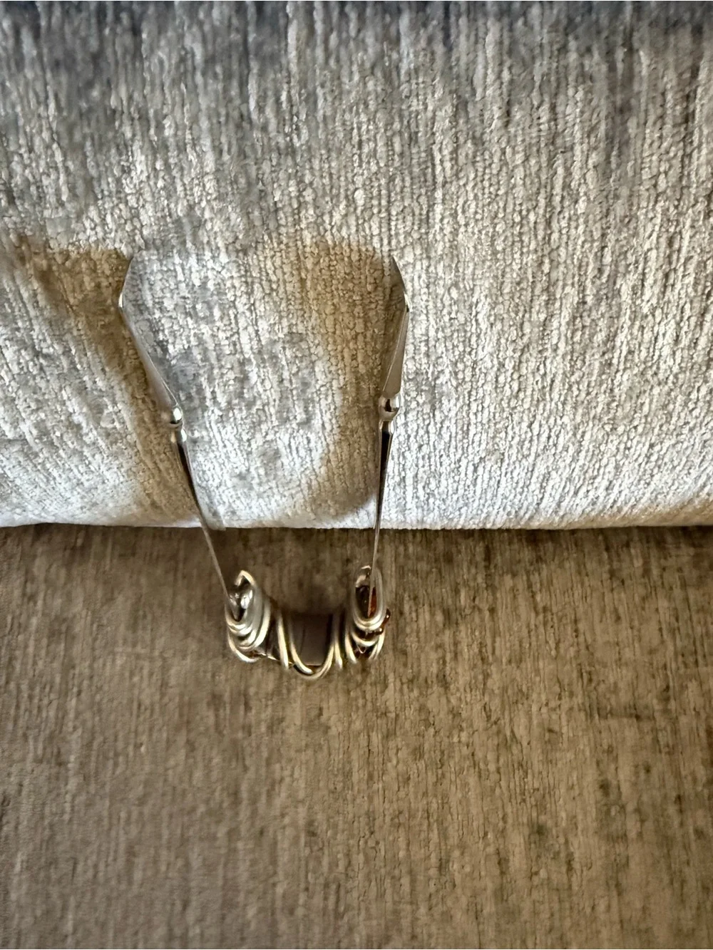 Chunky Mixed-Metal ice tongue with Spiral Links - Silver Tones